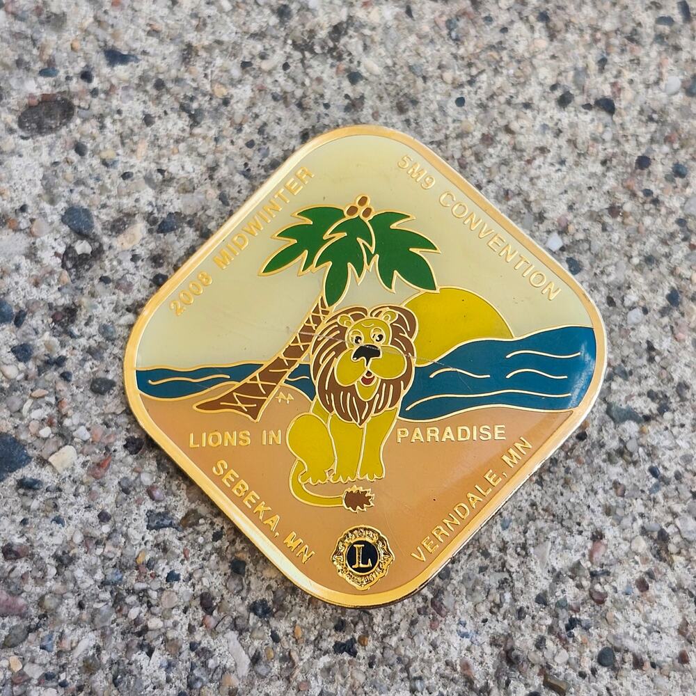 2008 Lions Club 5M9 Midwinter Convention Paradise Sebeka Verndale MN Enamel Pin